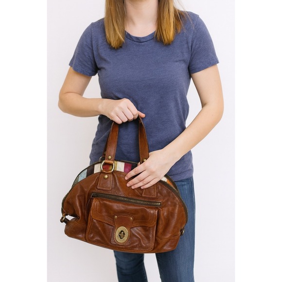 Coach Legacy Luci Dome Satchel Brown Leather Women's‎ Handbag Medium - Picture 1 of 16